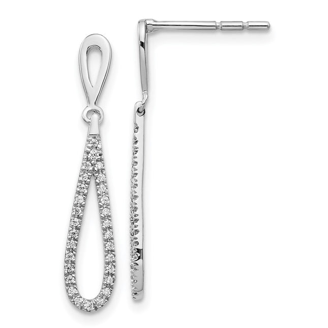 14k White Gold Earrings Style EM5556 - Classique Jewelry Inc.