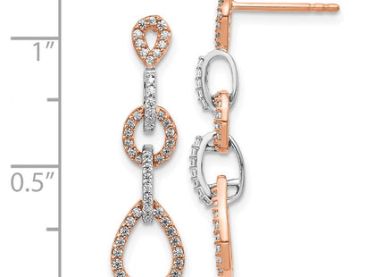 14k Two-tone Earrings Style EM5557 - Classique Jewelry Inc.