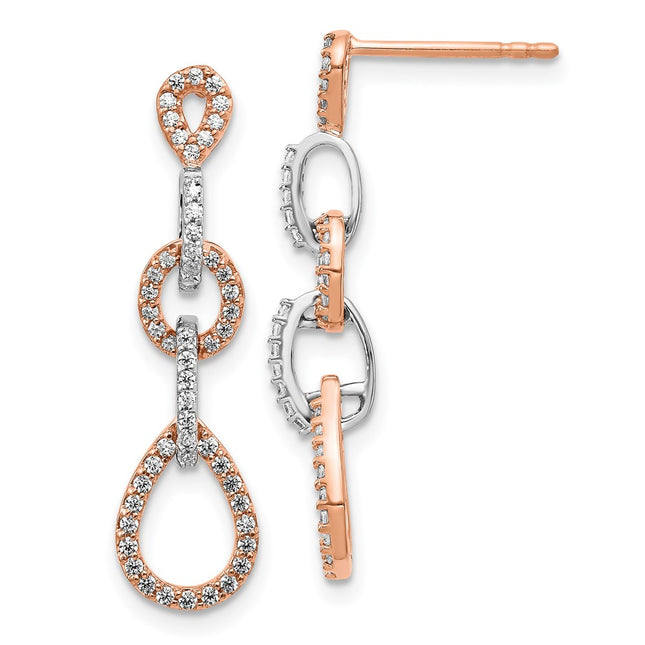 14k Two-tone Earrings Style EM5557 - Classique Jewelry Inc.