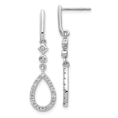 14K White Gold Diamond Teardrop Earrings
