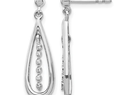 14K white gold diamond teardrop earrings