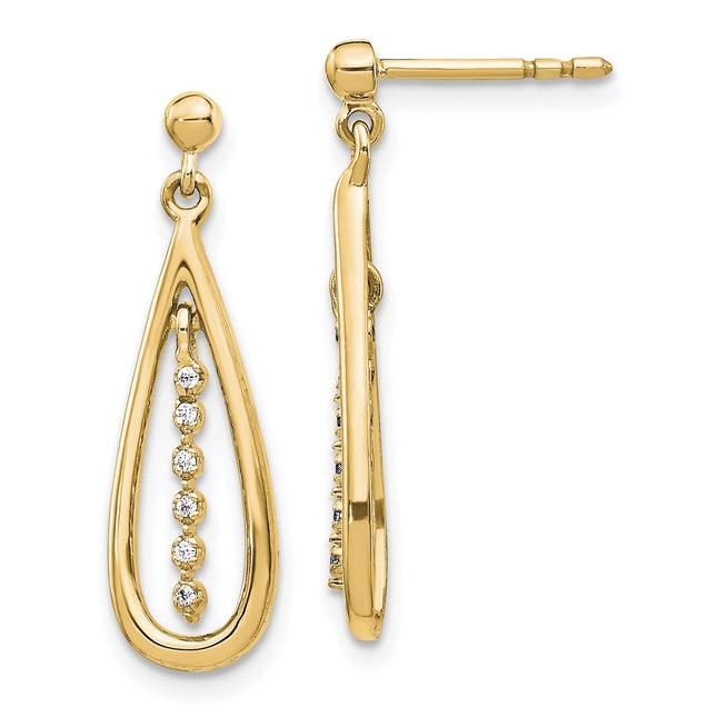 14k Yellow Gold Earrings Style EM5563 - Classique Jewelry Inc.