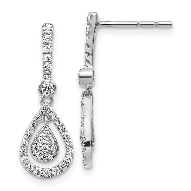 14k White Gold Earrings Style EM5564 - Classique Jewelry Inc.