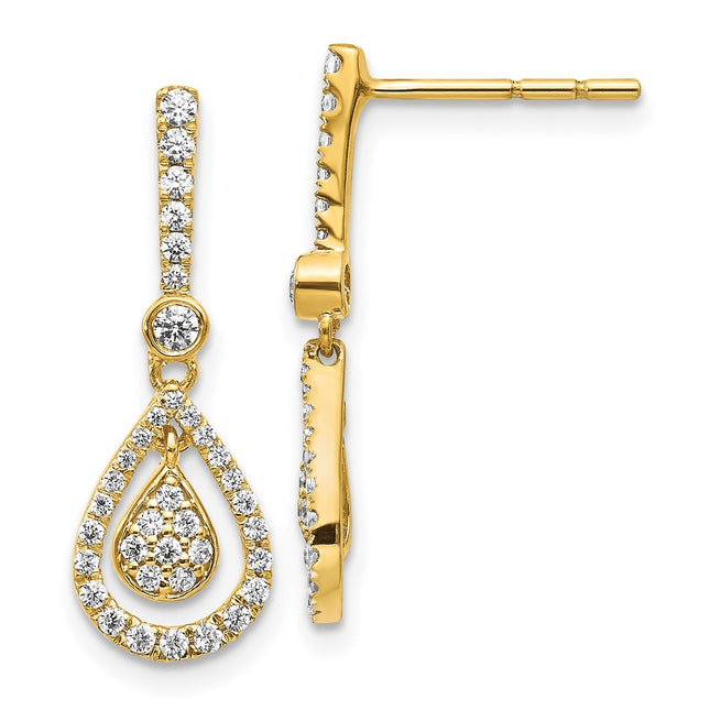 14k Yellow Gold Earrings Style EM5564 - Classique Jewelry Inc.