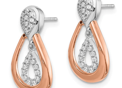 14k Two-tone Earrings Style EM5565 - Classique Jewelry Inc.