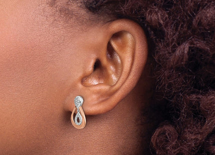 14k Two-tone Earrings Style EM5565 - Classique Jewelry Inc.