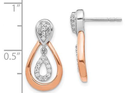 14k Two-tone Earrings Style EM5565 - Classique Jewelry Inc.