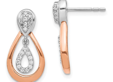 14k Two-tone Earrings Style EM5565 - Classique Jewelry Inc.