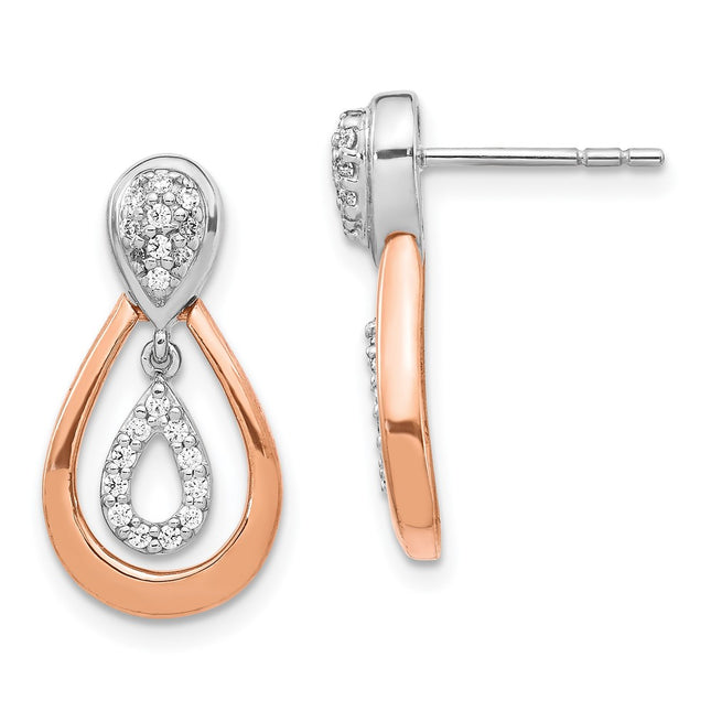 14k Two-tone Earrings Style EM5565 - Classique Jewelry Inc.