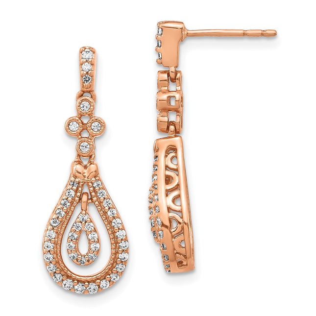 14k Rose Gold Earrings Style EM5566 - Classique Jewelry Inc.