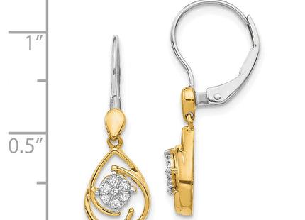 14k Two-tone Earrings Style EM5567 - Classique Jewelry Inc.