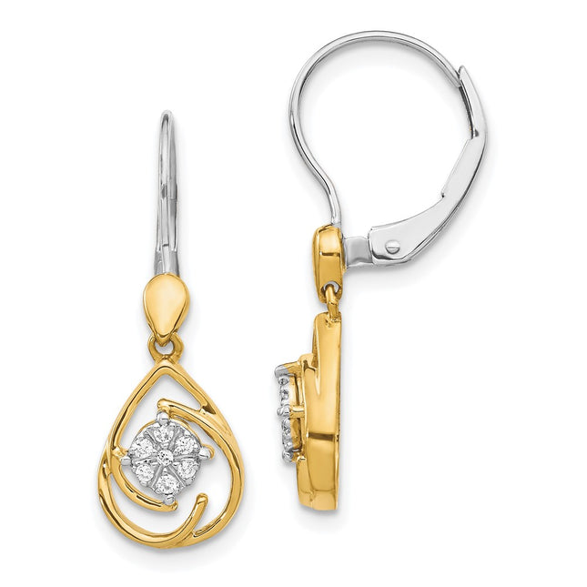 14k Two-tone Earrings Style EM5567 - Classique Jewelry Inc.