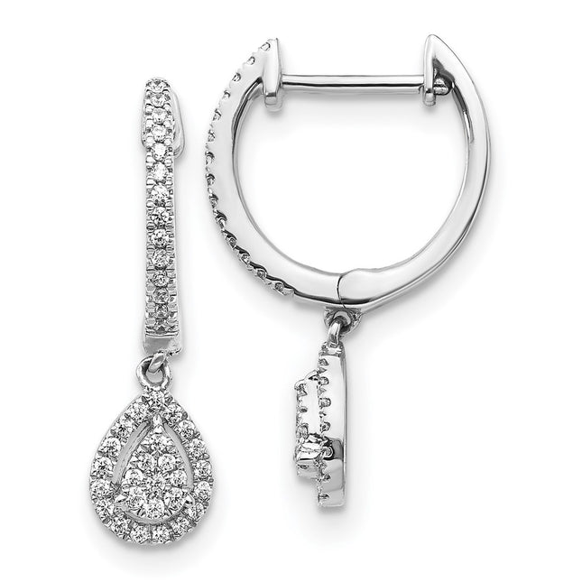 14k White Gold Earrings Style EM5570 - Classique Jewelry Inc.