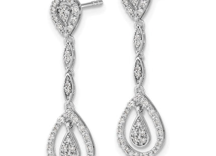 14k White Gold Earrings Style EM5571 - Classique Jewelry Inc.