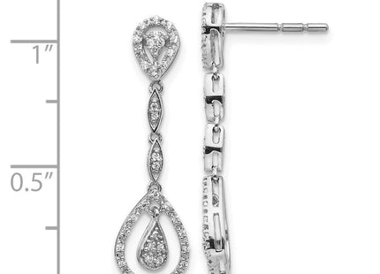 14k White Gold Teardrop Diamond Dangle Earrings (Style EM5571-025-WA)