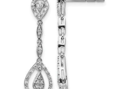 14k White Gold Teardrop Diamond Dangle Earrings (Style EM5571-025-WA)
