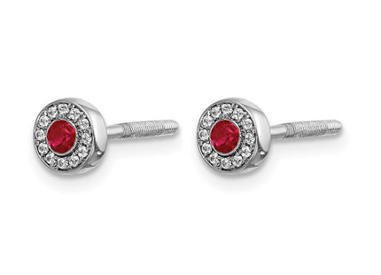 14K white gold diamond earrings, alternate view