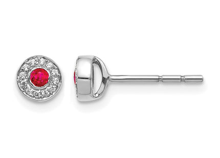 14K white gold diamond earrings
