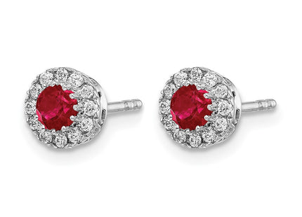 14K white gold diamond earrings, alternate view