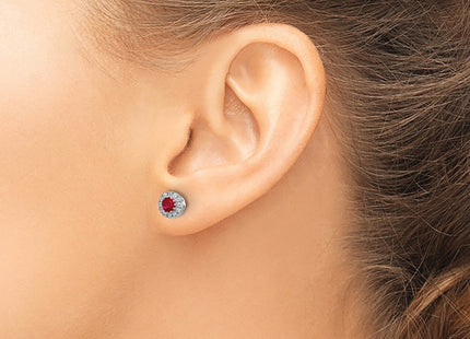 14K white gold diamond earrings, another view
