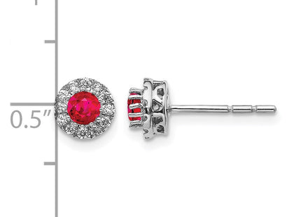 14K white gold diamond earrings, further view