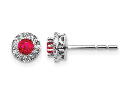 14K white gold diamond earrings