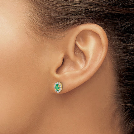 14k Yellow Gold Earrings Style EM5591 - Classique Jewelry Inc.