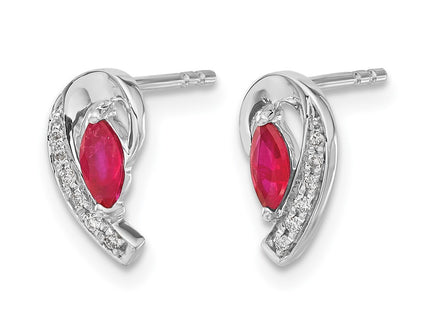 14K white gold diamond earrings, alternate view