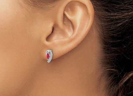 14K white gold diamond earrings, another view