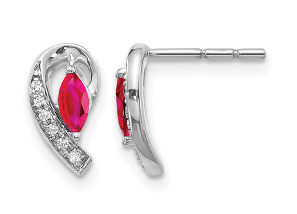 14K white gold diamond earrings