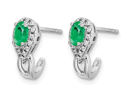 14K white gold diamond earrings, alternate view