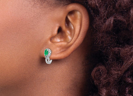 14K white gold diamond earrings, another view