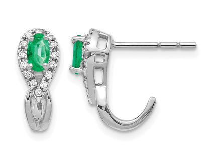 14K white gold diamond earrings