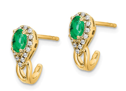 14K gold diamond earrings, alternate view