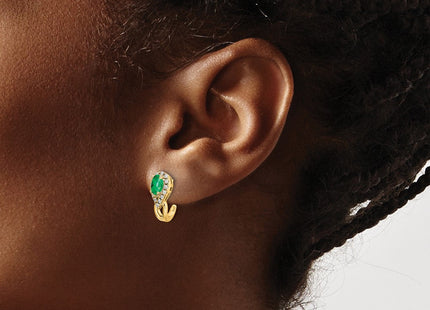 14K gold diamond earrings, another view