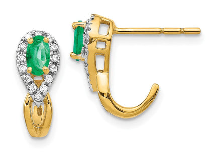 14K gold diamond earrings