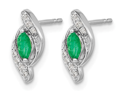 14K white gold diamond earrings, alternate view