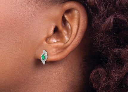 14K white gold diamond earrings, another view