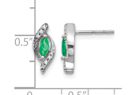 14K white gold diamond earrings, further view
