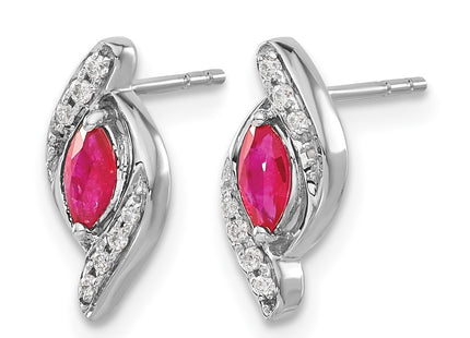 14K white gold diamond earrings, alternate view