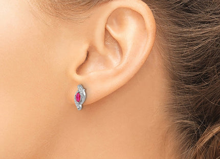 14K white gold diamond earrings, another view