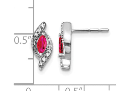 14K white gold diamond earrings, further view