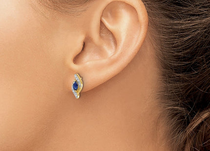 14K yellow gold diamond earrings, another view