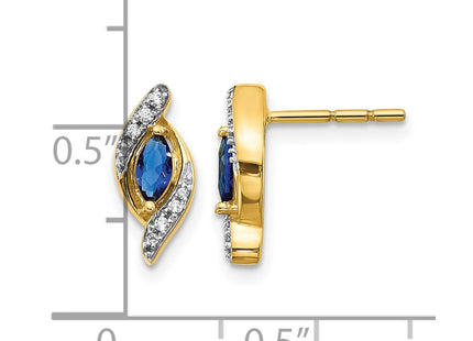 14K yellow gold diamond earrings, further view