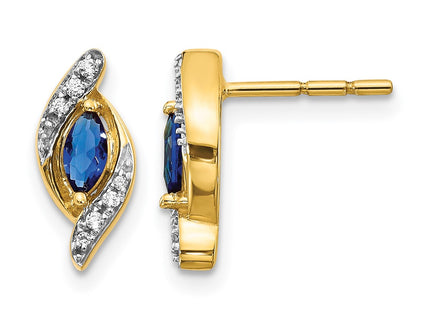 14K yellow gold diamond earrings