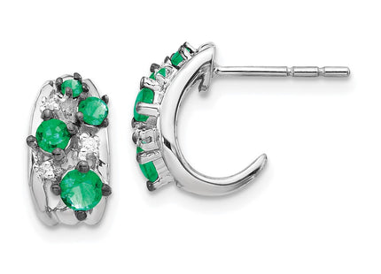 14k White Gold Earrings Style EM5595 - Classique Jewelry Inc.