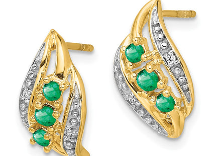 14k Yellow Gold Earrings Style EM5596 - Classique Jewelry Inc.