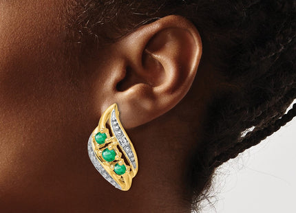 14k Yellow Gold Earrings Style EM5596 - Classique Jewelry Inc.