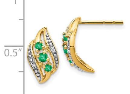 14k Yellow Gold Earrings Style EM5596 - Classique Jewelry Inc.