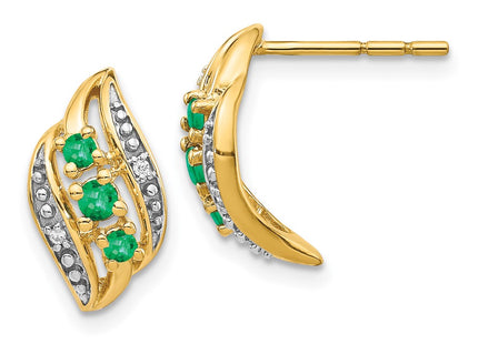 14k Yellow Gold Earrings Style EM5596 - Classique Jewelry Inc.